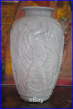1920/1930 Mougin Conde Rare Vase Gres Aux Danseuses Dancer Ceramique Art Deco