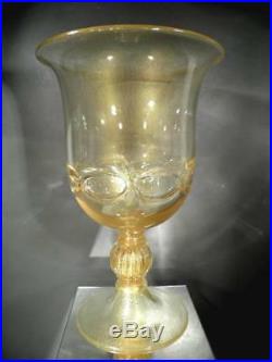 1940-50 Murano Italie Vase Monumental Médicis Aux Paillons D'or