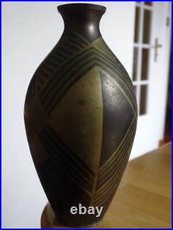 1 ANCIEN VINTAGE VASE LAITON DINANDERIE ART DECO ht 17 cm 1 ANCIEN VINTAGE VASE LAITON DINANDERIE ART DECO ht 17 cm