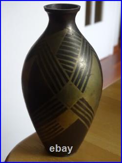 1 ANCIEN VINTAGE VASE LAITON DINANDERIE ART DECO ht 17 cm 1 ANCIEN VINTAGE VASE LAITON DINANDERIE ART DECO ht 17 cm