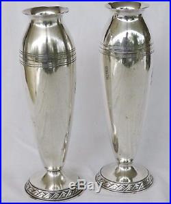 2 Vases Art Deco En Metal Argente Christofle