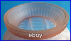 ANCIEN VASE VERRE SIGNE ESPAIVET 1930 ART DECO GLASS VASE SIGNED ROSE h 30cm