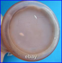 ANCIEN VASE VERRE SIGNE ESPAIVET 1930 ART DECO GLASS VASE SIGNED ROSE h 30cm