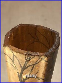 ART DECO Vase en verre motif Lacruste Signé LEGRAS Hauteur 24 Cm