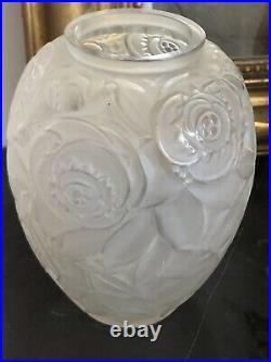 ART DECO Vase en verre pressé moulé ARRERS FRANCE