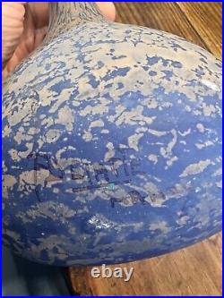 A. Delatte Nancy Grand Vase Soliflore Forme Berluze Verre Marmoreen Art Deco