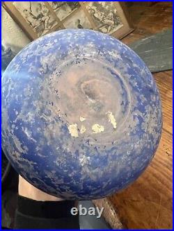 A. Delatte Nancy Grand Vase Soliflore Forme Berluze Verre Marmoreen Art Deco