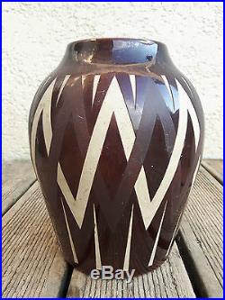 Acni Ancien Vase Epoque Art Deco En Fonte Emaillee Lot 1