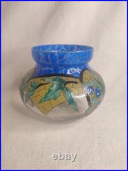 Adrien Mazoyer 1887-1950 Vase Art-Déco en verre émaillé signé