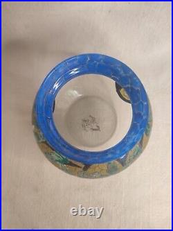 Adrien Mazoyer 1887-1950 Vase Art-Déco en verre émaillé signé