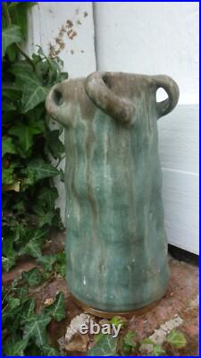 Alexandre Bigot (1862-1927) Vase Grès Art Nouveau Déco Signature 22 cm