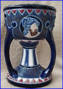 Amphora Czechozlovakia Ancien vase Calice art déco émaux No Longwy