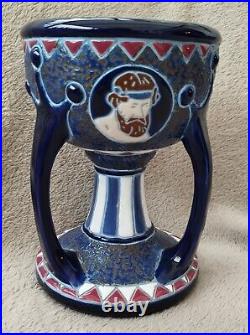 Amphora Czechozlovakia Ancien vase Calice art déco émaux No Longwy