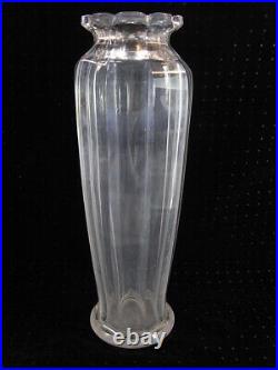 Ancien Grand Vase Art Déco 9 Pans Cristal Taille Baccarat Saint Louis