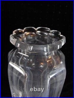 Ancien Grand Vase Art Déco 9 Pans Cristal Taille Baccarat Saint Louis