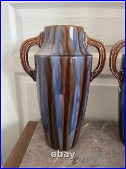 Ancien Paire Vase Céramique Emaillée Amphore Art Déco VIERZON Louis Gueule Ancien Paire Vase Céramique Emaillée Amphore Art Déco VIERZON Louis Gueule
