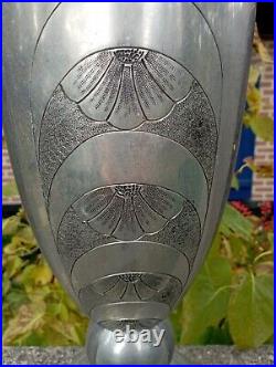 Ancien Tres Grand Vase En Aluminium D'art Art Deco Dn2541
