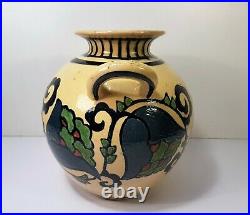 Ancien Vase Art Déco poterie de Savoie signée