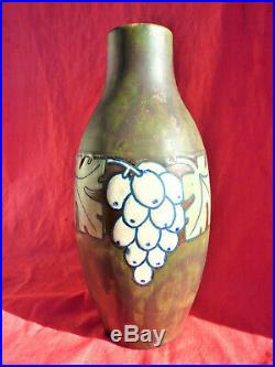 Ancien Vase Bosh Keramis La Louvière Grès Années 30 Art Déco Céramique Émaillée