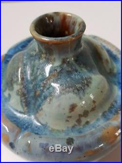 Ancien Vase Boule Alfred Renoleau En Grès Décor Cristallisation Art Déco