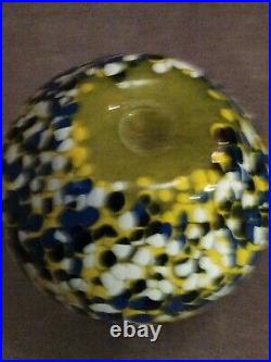 Ancien Vase Boule Multicolore Murano Venise Art Déco