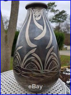 Ancien Vase Dinanderie Art Deco 1920 Signé André Desgranges Édition Darby