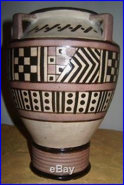 Ancien Vase En Gres Émaillé Art Deco De Emile Lombart 1925/35 D52 Belgique