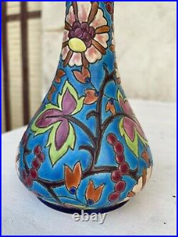 Ancien Vase Soliflore Art Déco LONGWY 1930