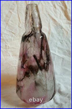 Ancien Vase signé SCHNEIDER pâte de verre design art-déco 32cm gallé accidenté
