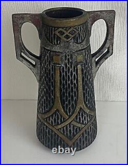 Ancien art déco magnifique vase Bretby Clanta Angleterre