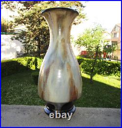 Ancien beau vase Art Déco grès de Bouffioulx par Roger Guérin céramiste Belge