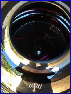 Ancien grand vase ART DECO Verre opaline noire et argentée Boom 1930 33 cm