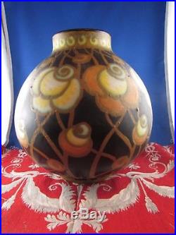 Ancien gros vase boule keramis ch catteau art deco numeroté