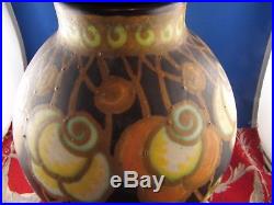 Ancien gros vase boule keramis ch catteau art deco numeroté
