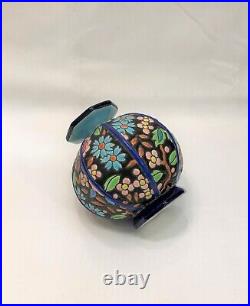 Ancien vase ART DECO émaux de LONGWY estampillé Signé 11 cm Céramique Faïence