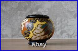 Ancien vase à fleurs en faïence de Hollande Gouda période art déco vers 1920