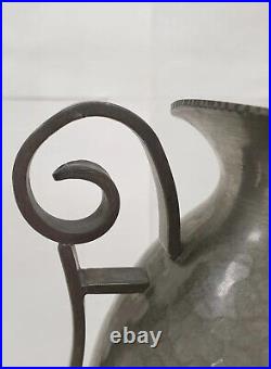 Ancien vase argyl dinanderie etain sculpture art deco pewter no delavan daurat