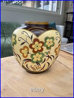 Ancien vase art déco en céramique signé Keramis Boch Frères Catteau