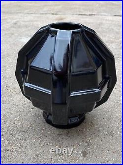 Ancien vase boule à facette saint clément france 9621 art déco / 19 x 19cm