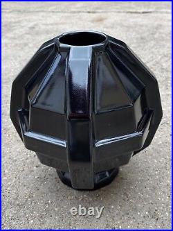 Ancien vase boule à facette saint clément france 9621 art déco / 19 x 19cm