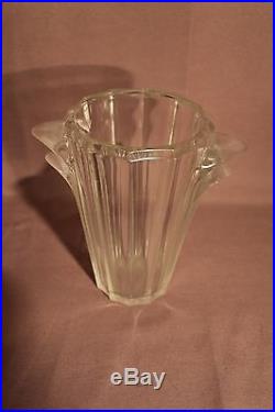 Ancien vase cristal époque art déco signé Verlys France