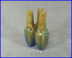 Ancien vase en grés Art-nouveau Art-déco METENIER Cristallisations bleues
