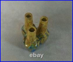 Ancien vase en grés Art-nouveau Art-déco METENIER Cristallisations bleues
