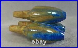 Ancien vase en grés Art-nouveau Art-déco METENIER Cristallisations bleues