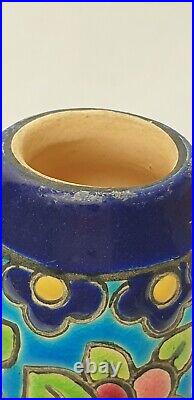 Ancien vase miniature emaux longwy 3002 made france art deco nouveau primavera