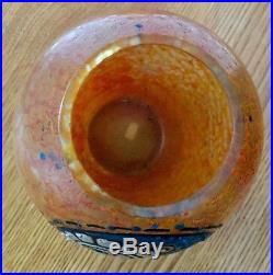 Ancien vase pate de verre art deco émaillé delatte