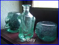 Andre Thuret Rare 3 vases Art Deco verre 1950