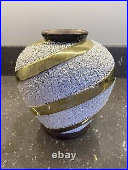 Art Deco Vase Dlg Louis Dage Céramique Crispée Et Lisse Or
