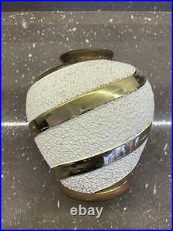 Art Deco Vase Dlg Louis Dage Céramique Crispée Et Lisse Or