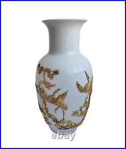 Art Déco Vase en Porcelaine Japon Avec Messingapplikationen (#16963)